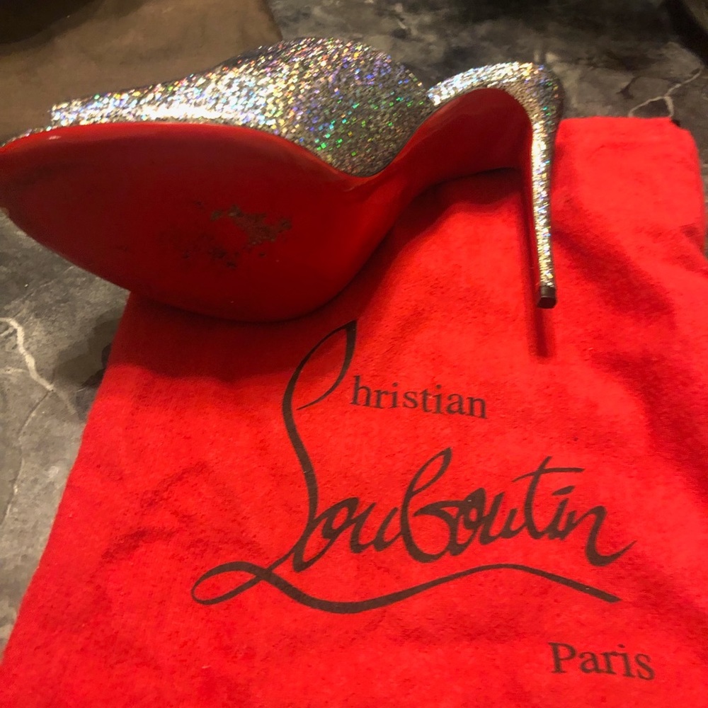 Christian Louboutin glitter sparkly heel shoes - Picture 5 of 8